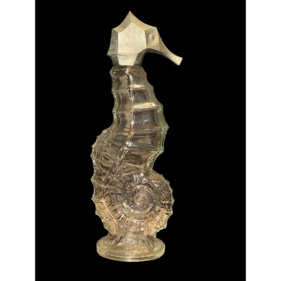 Avon 1970s Seahorse Glass Bottle With Stopper - Picture 4 of 12